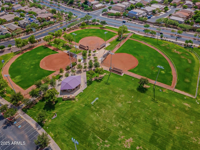 aerial view featuring a residential view