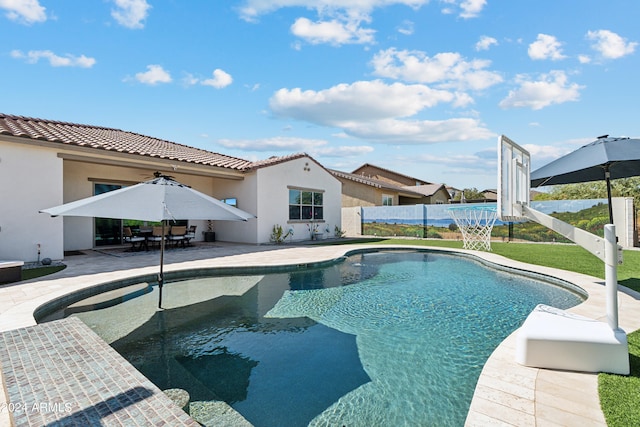 view of pool with a patio area