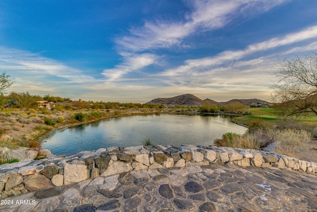 property view of water featuring a mountain view