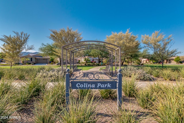 view of community sign