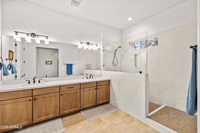 3441 S Del Aire Ct Unit 182, Flagstaff, AZ 86005 - full bathroom with a walk in shower and double vanity
