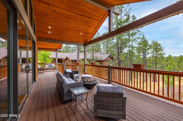 3441 S Del Aire Ct Unit 182, Flagstaff, AZ 86005 - wooden deck featuring outdoor lounge area