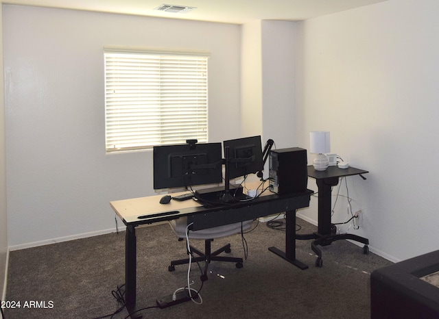 view of carpeted office space