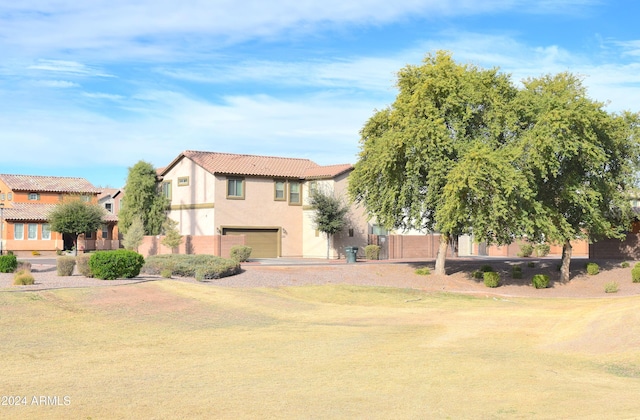 view of front of house with a garage