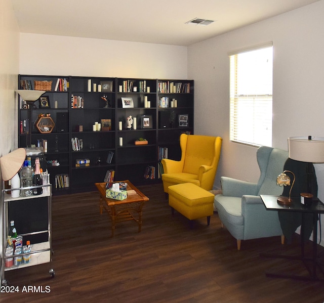 living area featuring hardwood / wood-style flooring