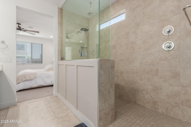 5330 W Thresher Way, Laveen, AZ 85339 - ensuite bathroom with walk in shower, plenty of natural light, a ceiling fan, and vanity
