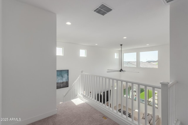 5330 W Thresher Way, Laveen, AZ 85339 - corridor featuring carpet flooring, recessed lighting, an upstairs landing, and baseboards