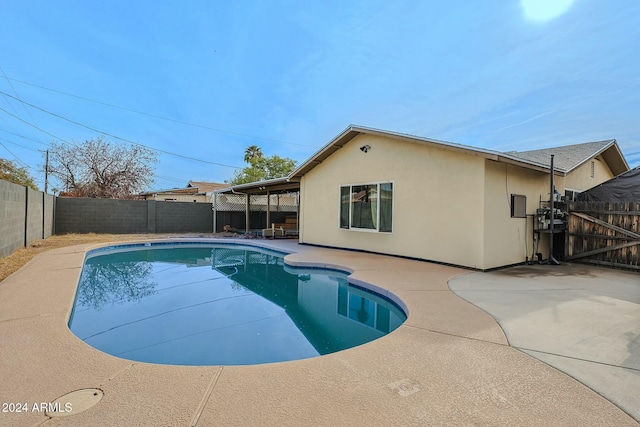 view of swimming pool featuring a patio