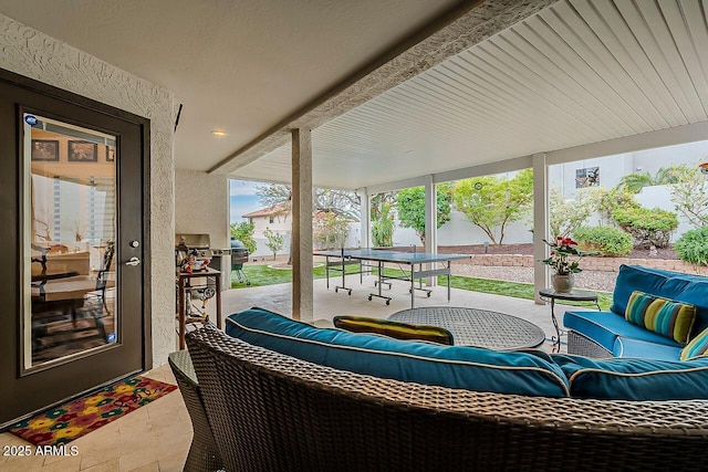 view of patio / terrace featuring outdoor dining space and outdoor lounge area