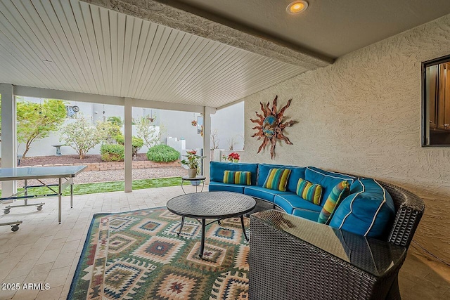 view of patio featuring an outdoor living space