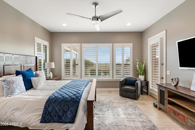 bedroom with ceiling fan