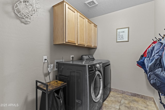 1244 W Straford Ave, Gilbert, AZ 85233 - washroom with cabinet space, independent washer and dryer, baseboards, and light stone finish floors