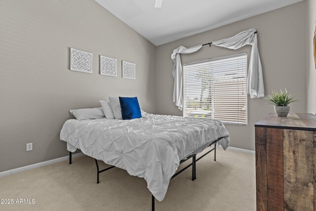 1244 W Straford Ave, Gilbert, AZ 85233 - bedroom featuring light carpet, baseboards, and ceiling fan