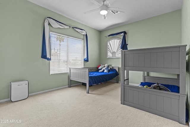 1244 W Straford Ave, Gilbert, AZ 85233 - bedroom with carpet floors, baseboards, and a ceiling fan