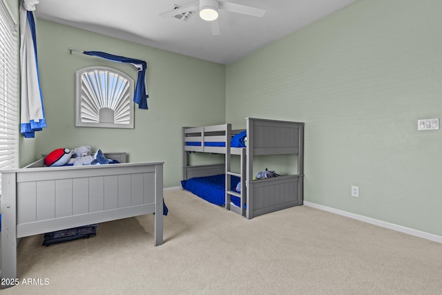 1244 W Straford Ave, Gilbert, AZ 85233 - bedroom featuring carpet floors, baseboards, and ceiling fan