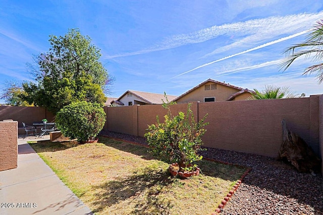 view of yard with a patio area