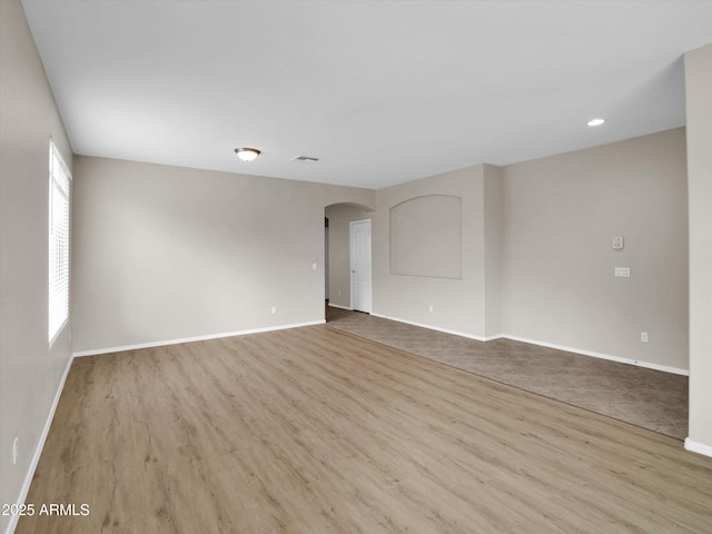 empty room featuring light hardwood / wood-style flooring