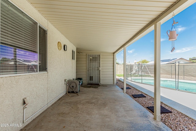 1240 E Indigo St, Mesa, AZ 85203 - view of patio / terrace with a fenced in pool and a fenced backyard