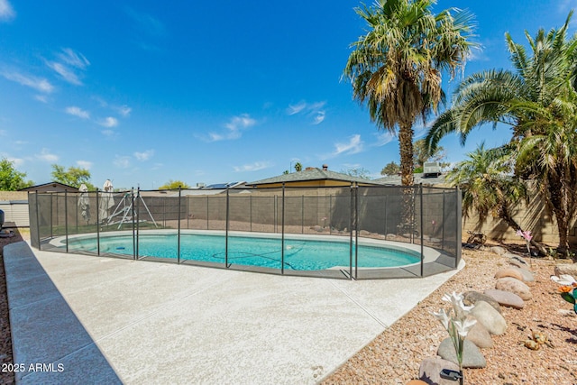 1240 E Indigo St, Mesa, AZ 85203 - view of pool featuring a patio, a fenced backyard, and a fenced in pool