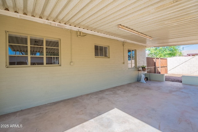 view of patio / terrace with fence