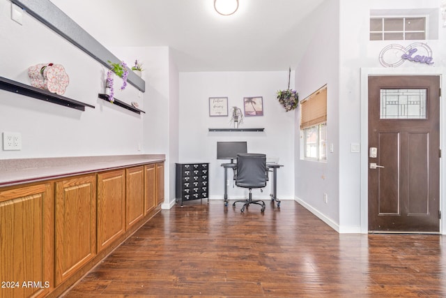 office featuring dark hardwood / wood-style floors