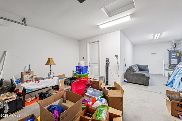 basement featuring water heater