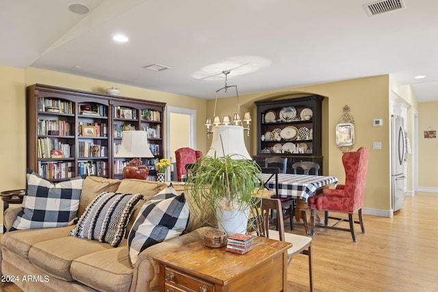 living room with wood-type flooring