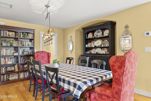 dining area featuring light hardwood / wood-style floors