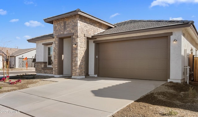 view of front facade with a garage