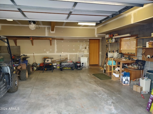 garage with sink