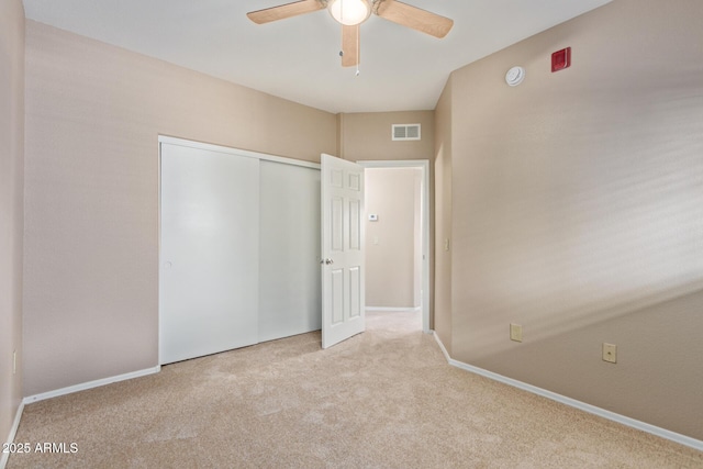 3434 E Baseline Rd Unit 126, Phoenix, AZ 85042 - unfurnished bedroom featuring carpet floors, a closet, and ceiling fan