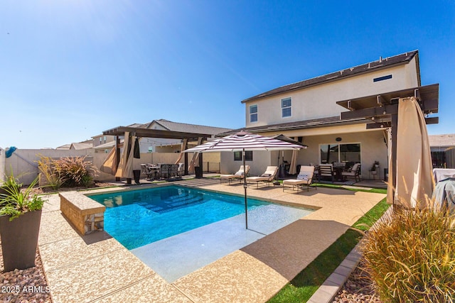 1297 W Chillingham Rd W, San Tan Valley, AZ 85143 - view of pool with a patio area, a fenced backyard, and a gazebo
