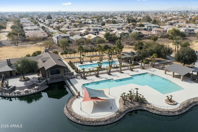 pool with a patio