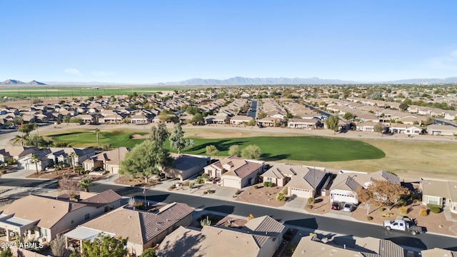 drone / aerial view with a mountain view