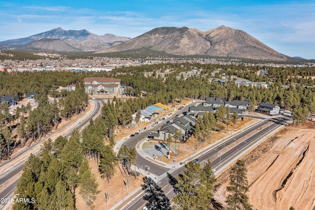 bird's eye view with a mountain view