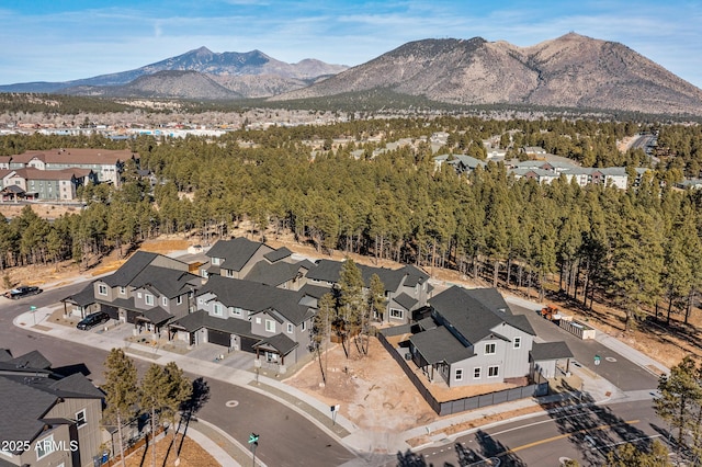 aerial view with a mountain view