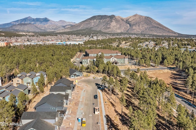 aerial view with a residential view and a mountain view