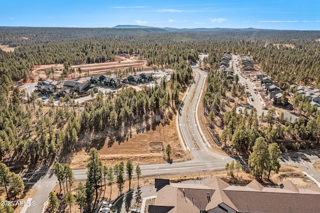 bird's eye view with a mountain view