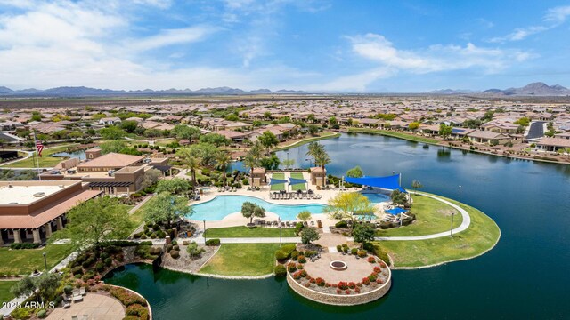 18076 W Redwood Ln, Goodyear, AZ 85338 - aerial view of residential area with a pool and a water and mountain view