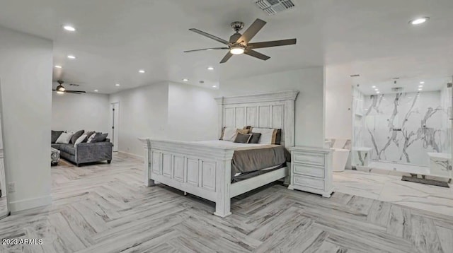 bedroom with ceiling fan