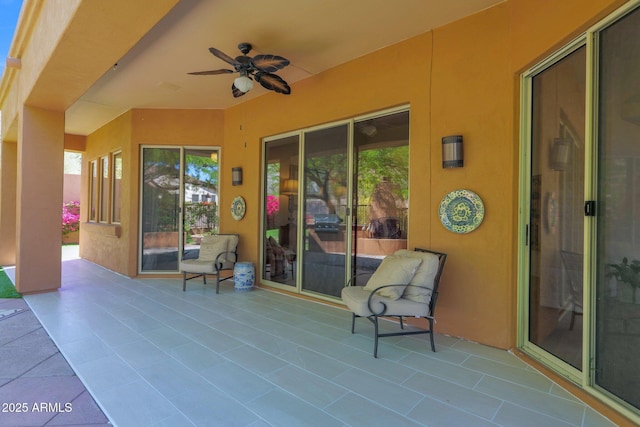 13914 E Laurel Ln, Scottsdale, AZ 85259 - view of patio / terrace featuring a ceiling fan