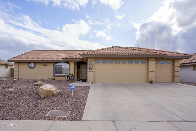 view of front facade with a garage