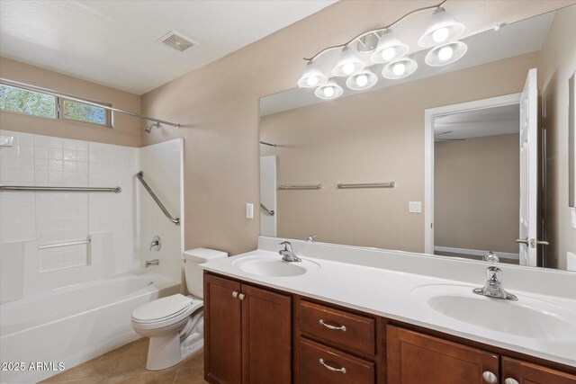2487 S Conestoga Rd, Apache Junction, AZ 85119 - full bath featuring double vanity, bathtub / shower combination, and tile patterned floors