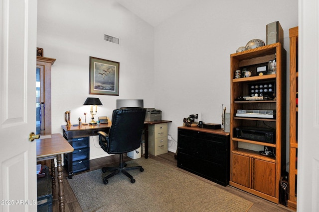 4611 E Night Glow Dr, Cave Creek, AZ 85331 - office space with wood finished floors and vaulted ceiling