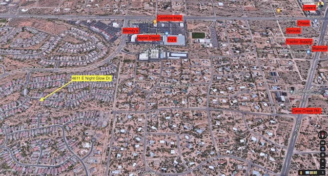 4611 E Night Glow Dr, Cave Creek, AZ 85331 - aerial overview of property's location