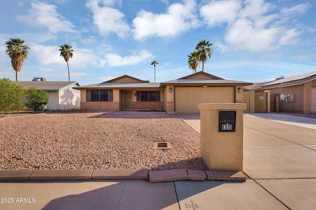 1511 W Mesquite St, Chandler, AZ 85224 - ranch-style home featuring concrete driveway, brick siding, and a garage