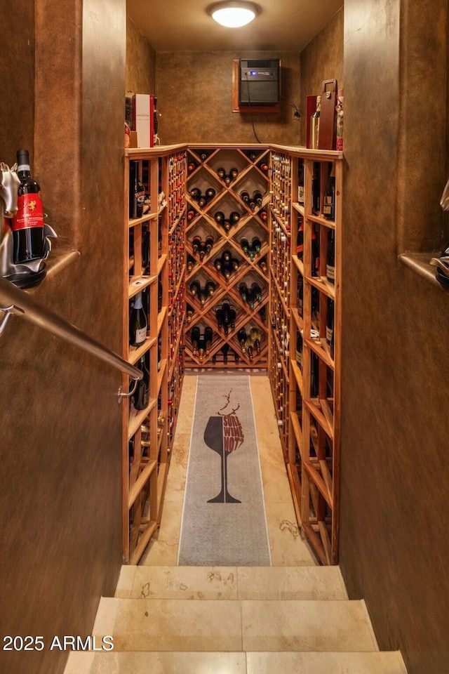 wine cellar featuring tile patterned floors