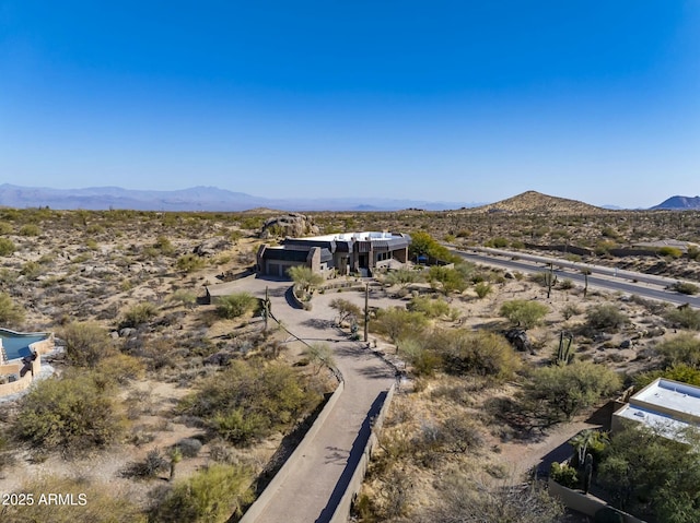 aerial view featuring a mountain view