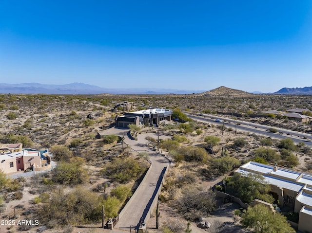 drone / aerial view with a mountain view