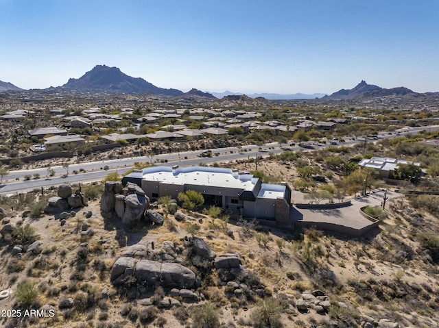 aerial view featuring a mountain view